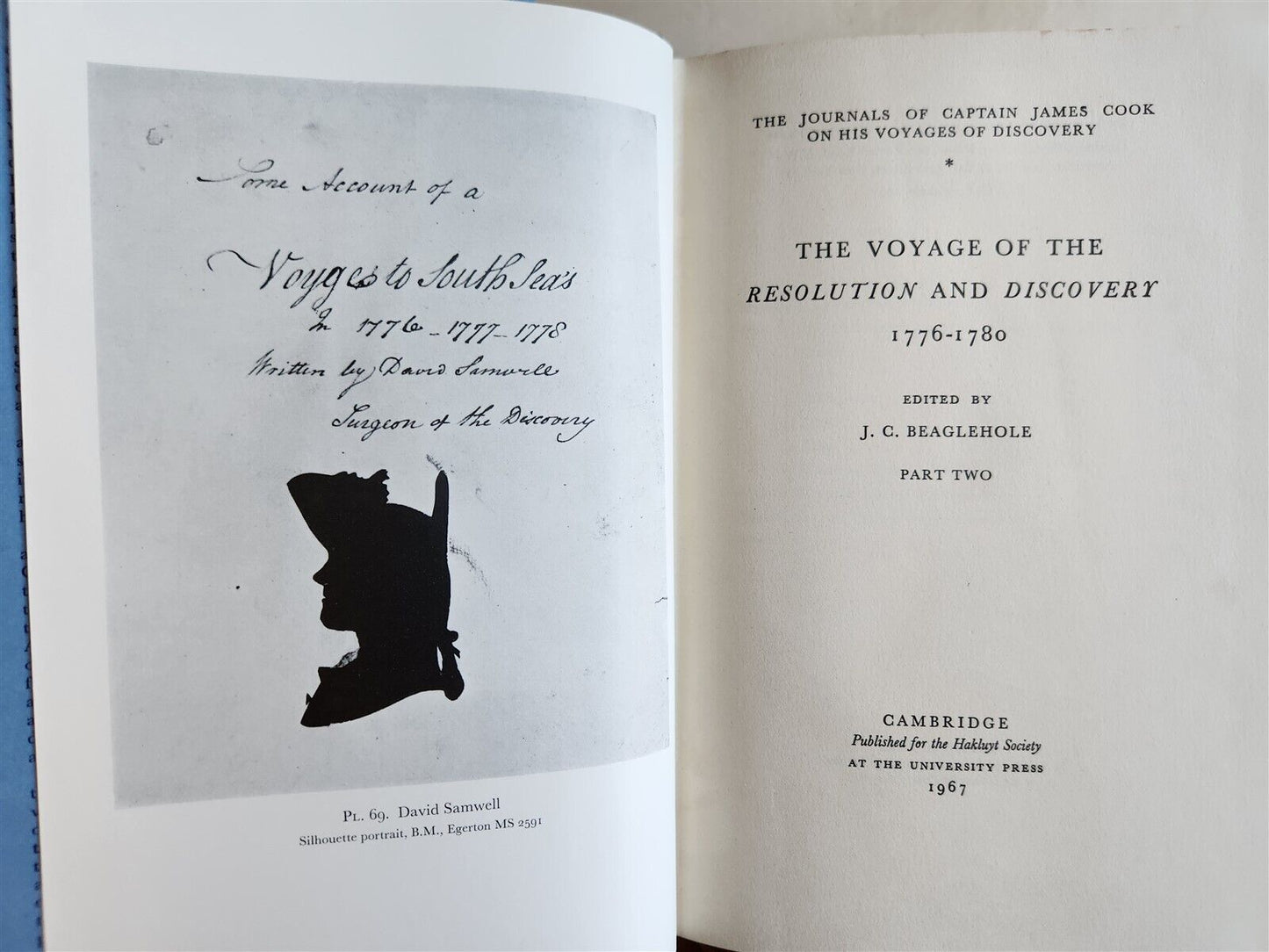 1967-74 JOURNALS of CAPTAIN JAMES COOK on HIS VOYAGES of DISCOVERY antique 5 VOL