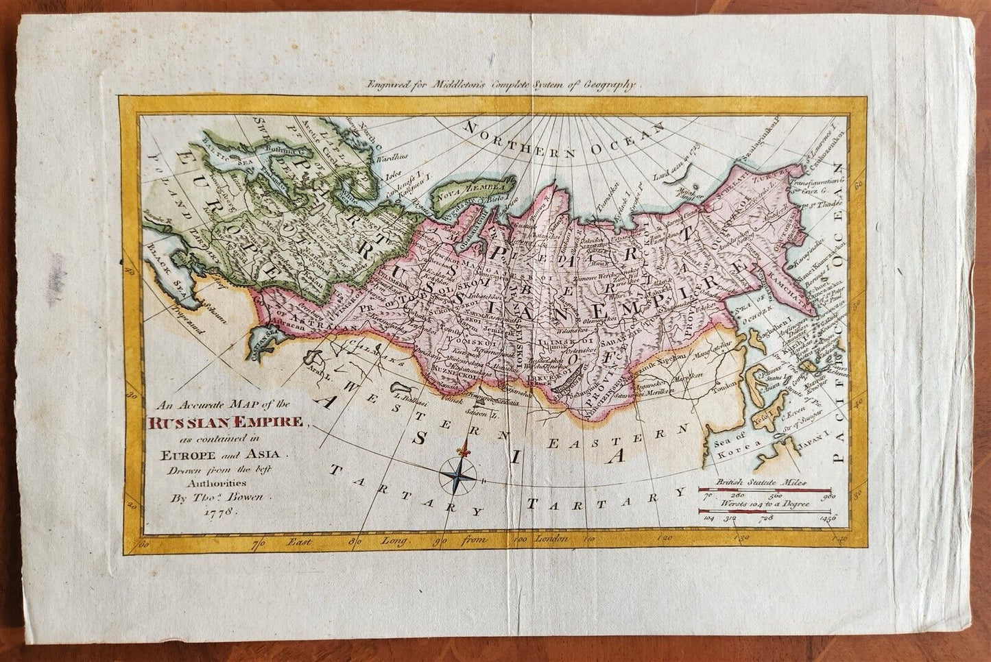 1778 MAP OF RUSSIA antique AN ACCURATE MAP OF RUSSIAN EMPIRE