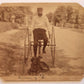 UNUSUAL BICYCLE antique CABINET PHOTO w/ DOG 19th CENTURY RARE