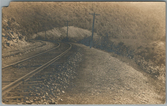 WEEHAWKEN NJ RAILROAD ANTIQUE REAL PHOTO POSTCARD RPPC