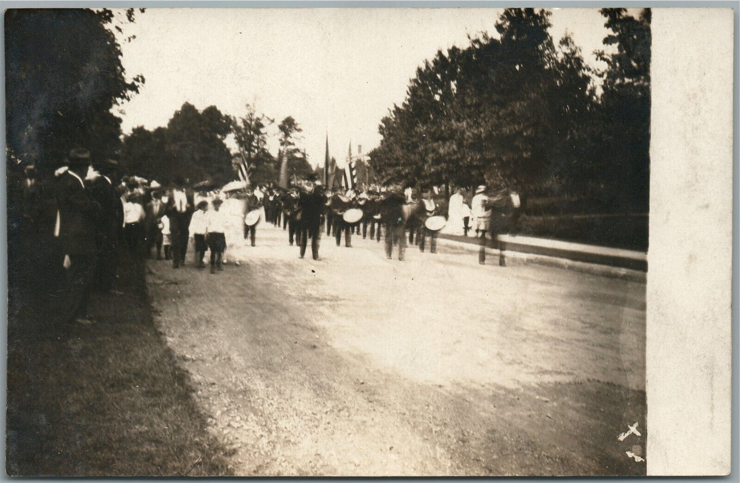 CLEVELAND OH PATRIOTIC PARADE ANTIQUE REAL PHOTO POSTCARD RPPC