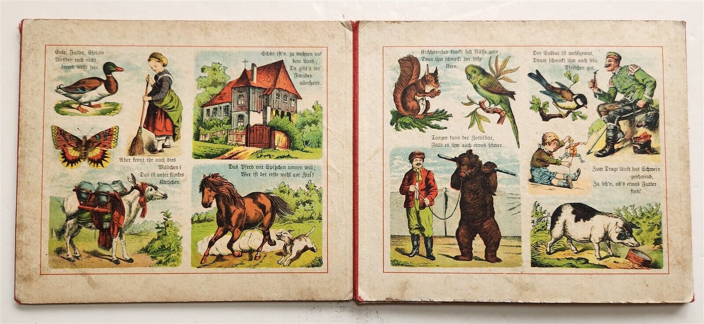 1900s antique ILLUSTRATED GERMAN CHILDREN BOOK NEUES BILDERALBUM accordion style
