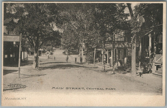 MONROE NY MAIN STREET ANTIQUE POSTCARD