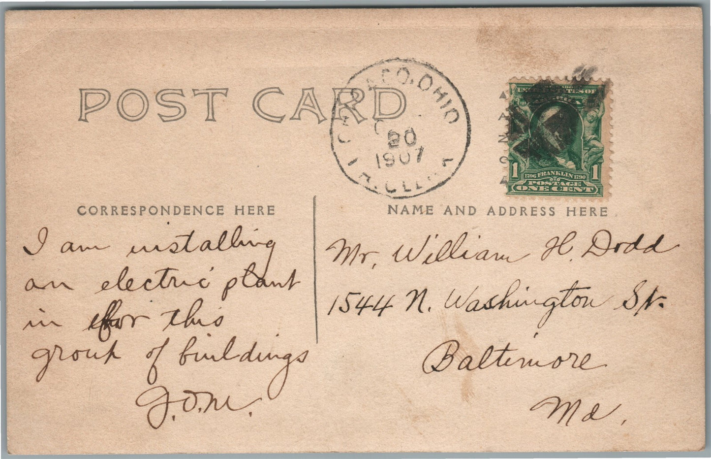 G.O. MOORES COMPANY OH ANTIQUE REAL PHOTO POSTCARD RPPC