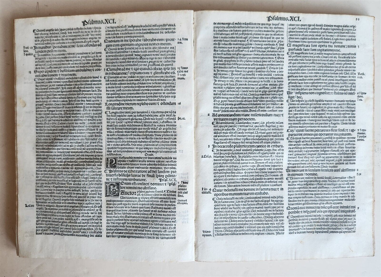 1521 POST-INCUNABULA COMMENTARY of PSALMS by Ludolph of Saxony antique VELLUM