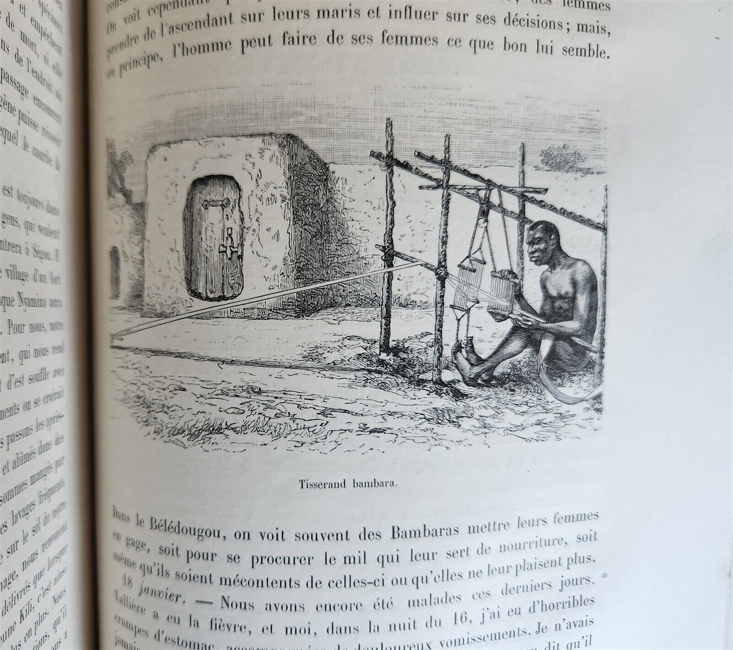 1885 AFRICA EXPLORATION VOYAGE SOUDAN FRANCAIS Haut-Niger antique ILLUSTRATED