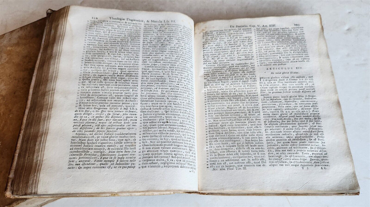 1783 THEOLOGY by NATALI ALEXANDRO 2 VOLUMES antique VELLUM BINDING