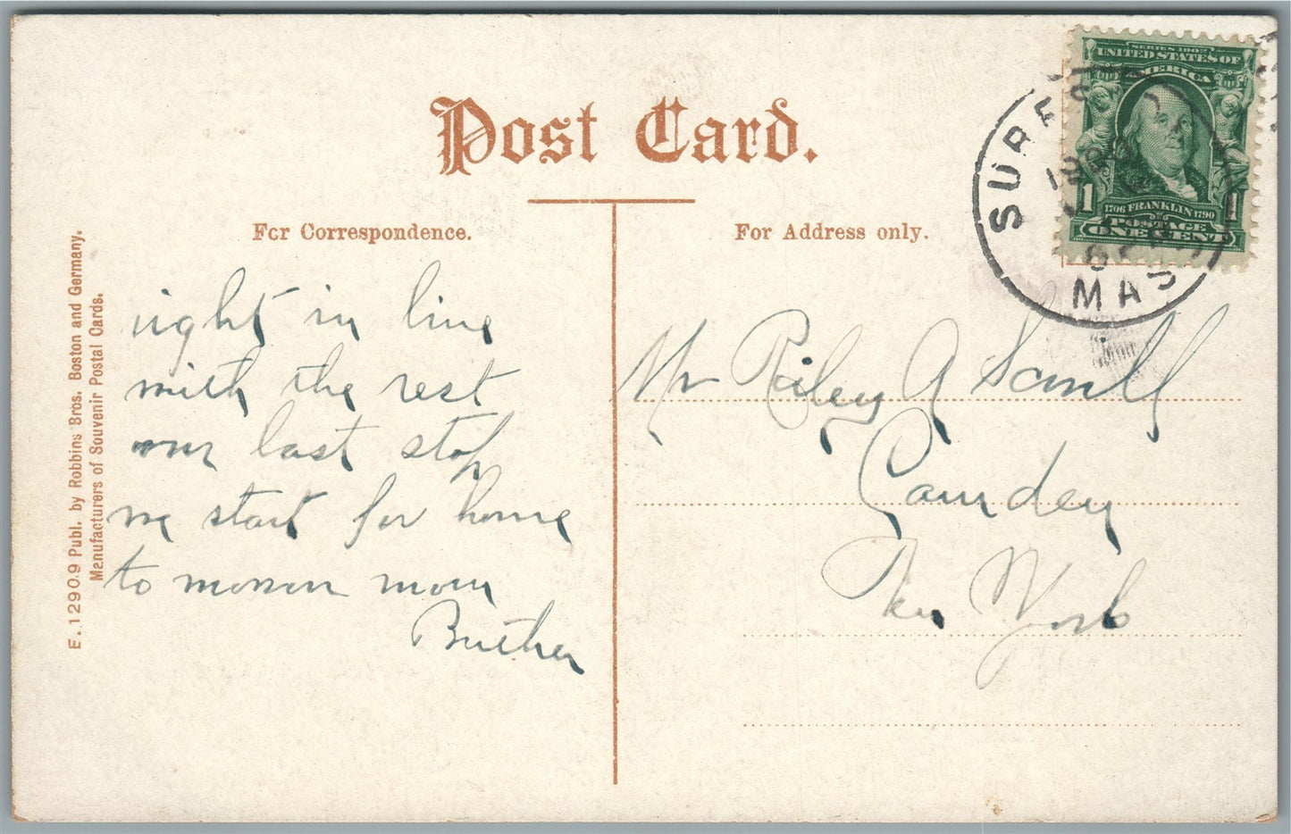 NANTASKET BEACH MA STATE BATH HOUSE ANTIQUE POSTCARD