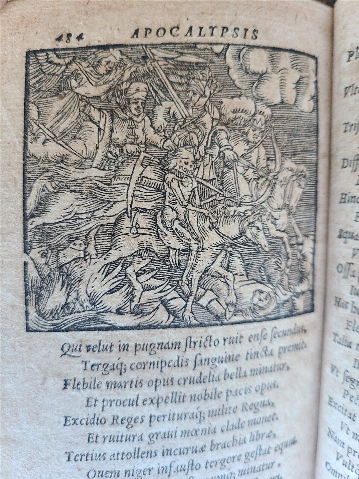 1575 APOCALYPSE COMMENTARY by D. Chytraeus ILLUSTRATED antique pigskin BINDING