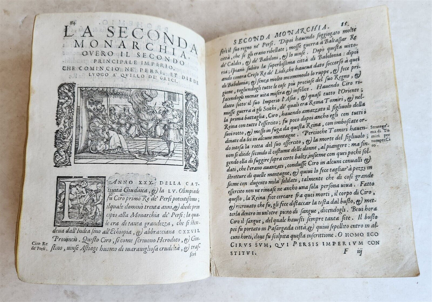 1574 ILLUSTRATED HISTORY of EMPIRES KINGDOMS & NATIONS antique VELLUM in Italian