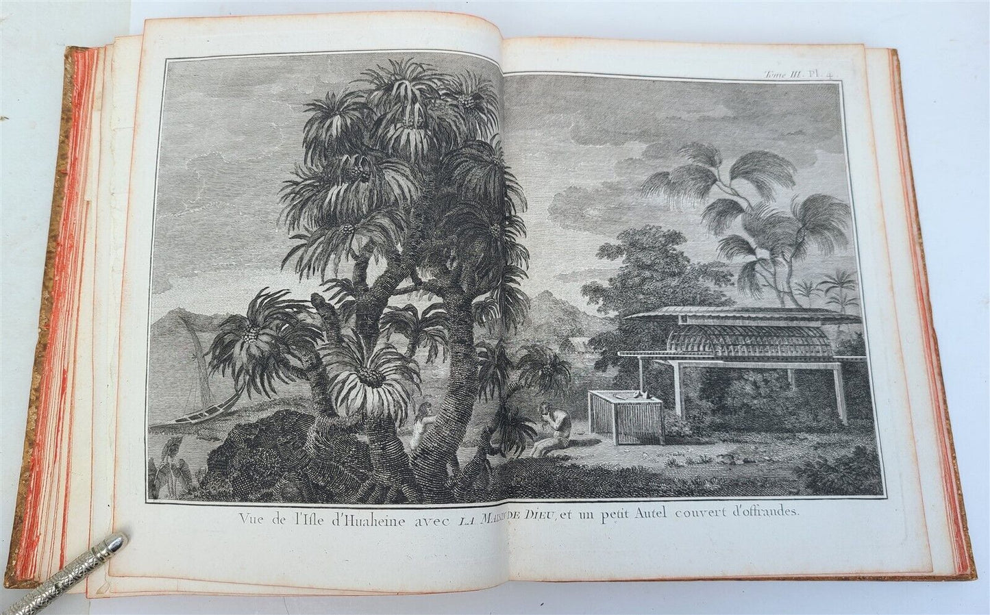 1774 VOYAGES of CAPTAIN COOK 4 vols plus ILLUSTRATED ATLAS antique in FRENCH