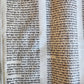 TORAH SCROLL FRAGMENT MANUSCRIPT on VELLUM antique BIBLE DEUTERONOMY 11:4-13:12