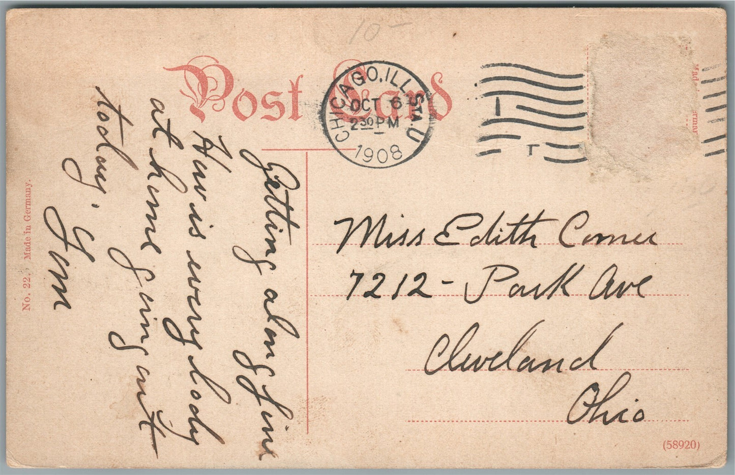 CHICAGO IL SIEGEL COOPER & CO. ANTIQUE POSTCARD