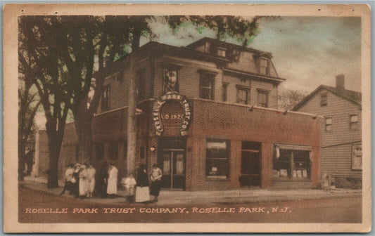 ROSELLE PARK NJ TRUST COMPANY ANTIQUE POSTCARD