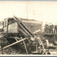 ENGINE TRAIN WRECKAGE RAILWAY railroad ANTIQUE REAL PHOTO POSTCARD RPPC
