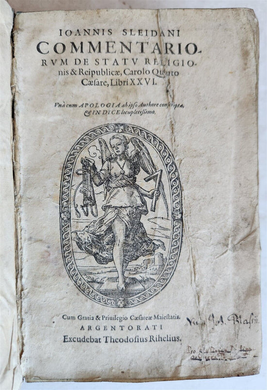 1558 HISTORY of REFORMATION by Johannes Sleidanus antique VELLUM BINDING