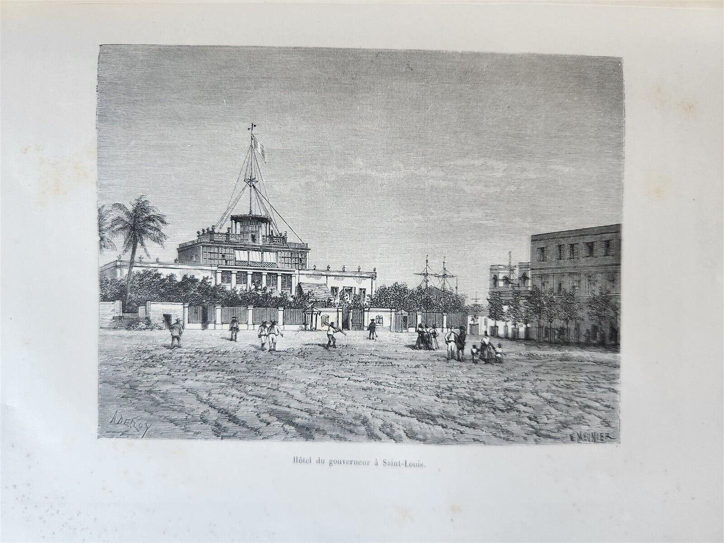 1885 AFRICA EXPLORATION VOYAGE SOUDAN FRANCAIS Haut-Niger antique ILLUSTRATED