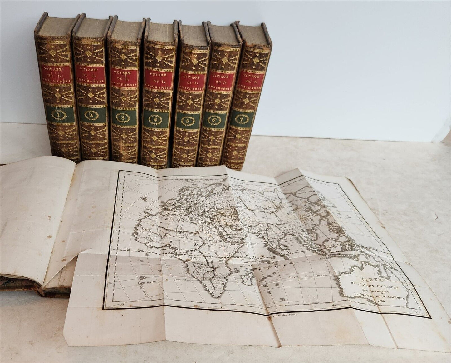 1799-1821 VOYAGE of ANARCHIS of GREECE antique 8 VOLUMES incl. ATLAS ILLUSTRATED