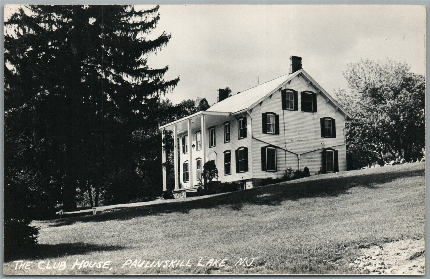 PAULINSKILL LAKE NJ CLUB HOUSE VINTAGE REAL PHOTO POSTCARD RPPC