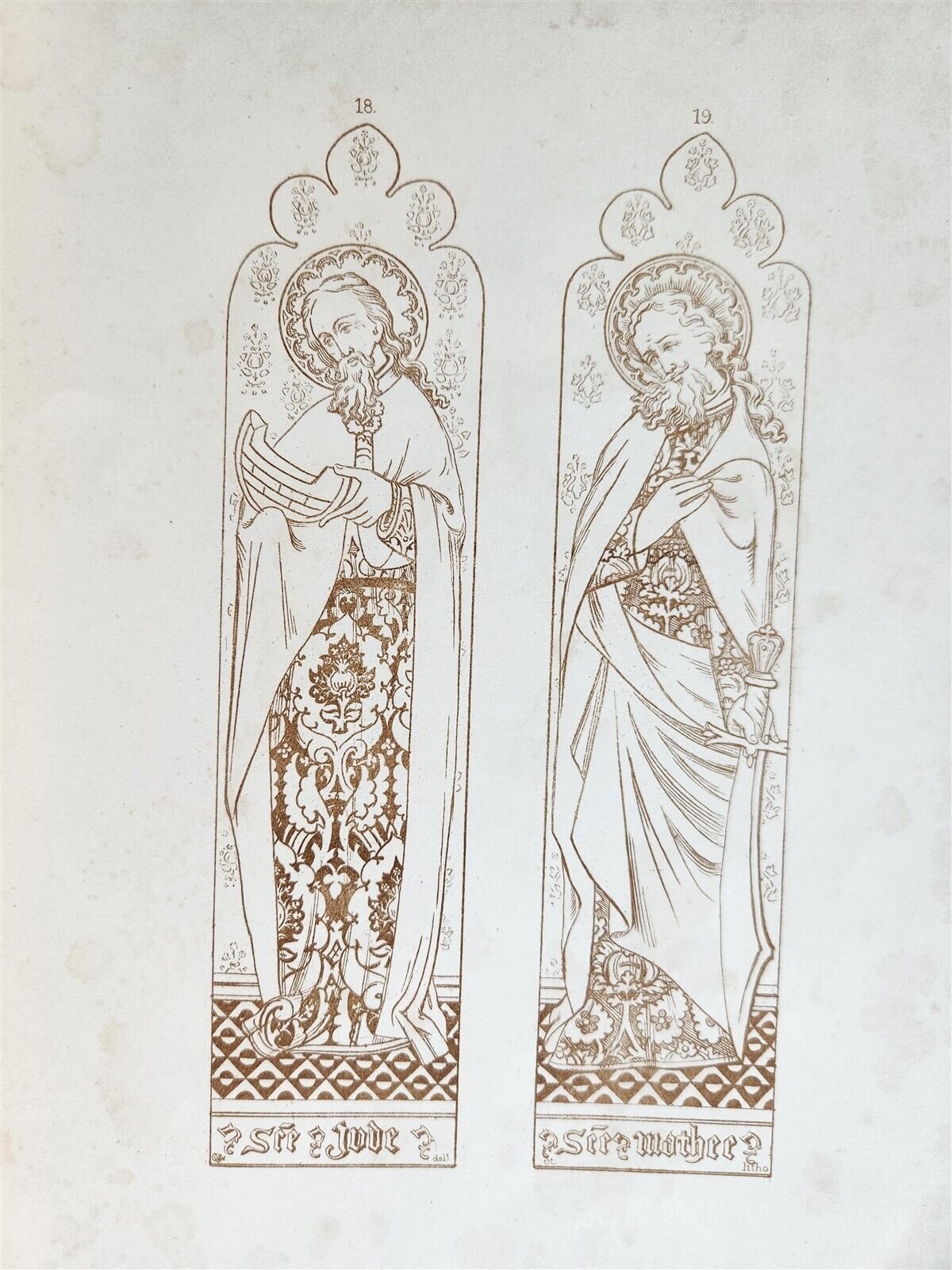 1867 ILLUSTRATIONS of the ROOD SCREEN in RANWORTH antique ILLUSTRATED FOLIO