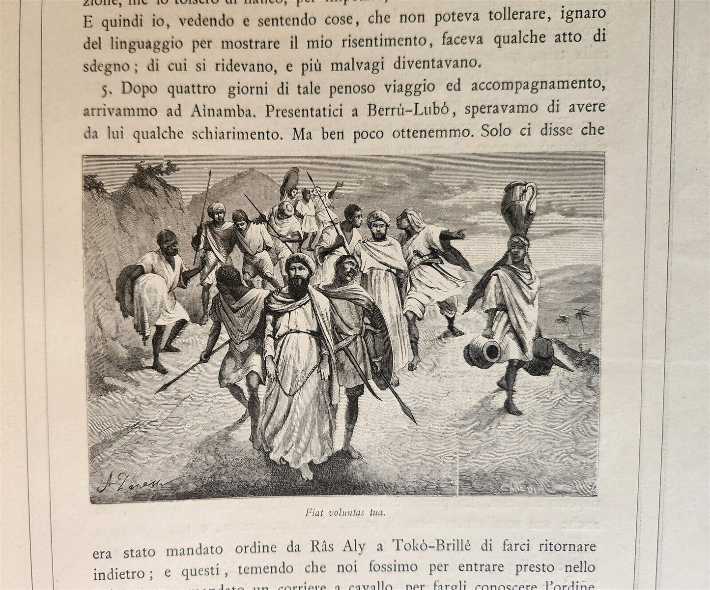 1885 TRAVELS in ETHIOPIA AFRICA in ITALIAN 6 FOLIO VOLUMES antique ILLUSTRATED