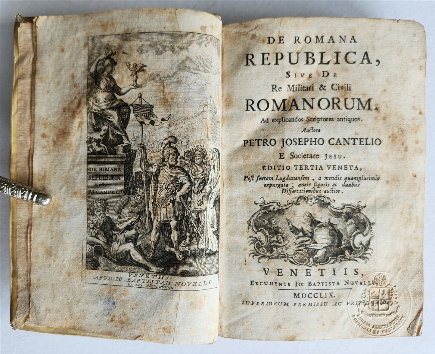 1759 ROMANA REPUBLICA Militari & Civili ROMANORUM antique VELLUM ILLUSTRATED