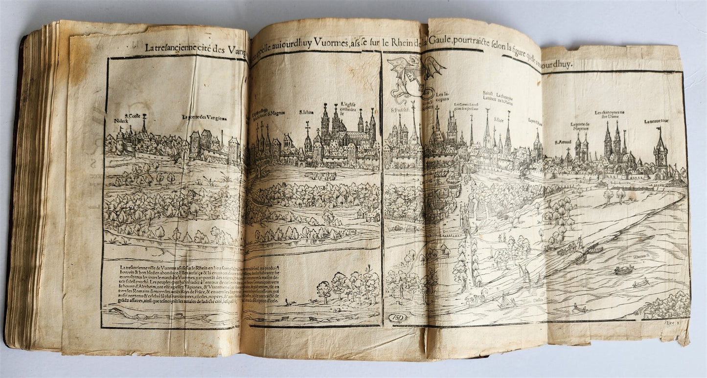 1556 COSMOGRAPHY by Sebastian Munster antique RARE ILLUSTRATED 16th cent. FOLIO