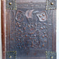1890 FAMILY CHRONICLE w/ AMAZING BLIND-STAMPED LEATHER BINDING antique