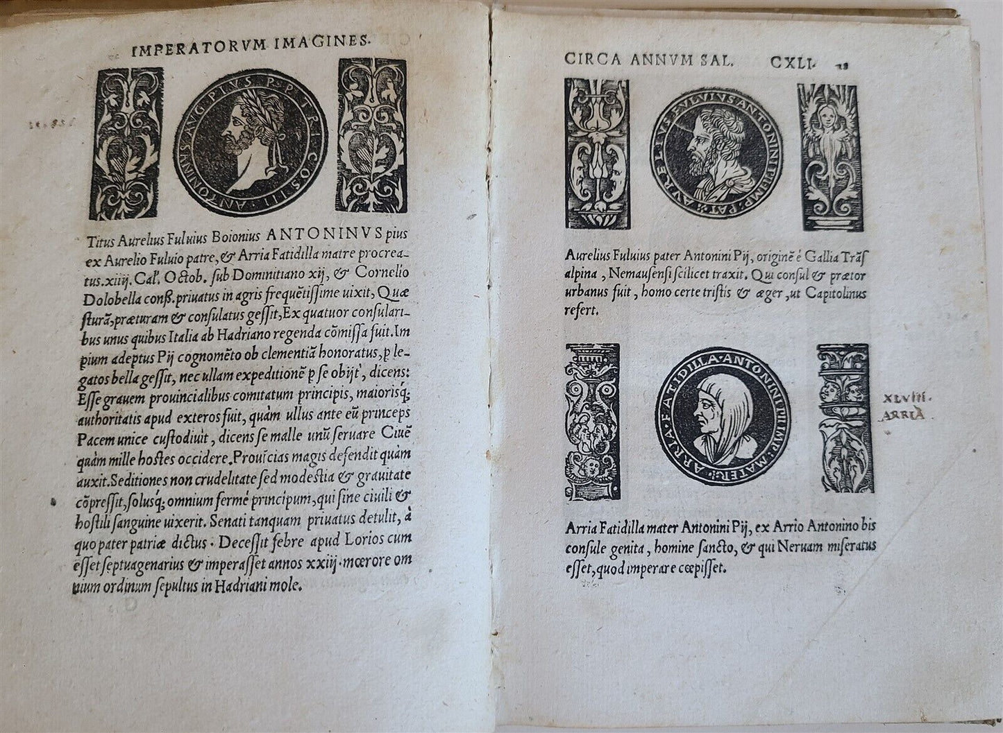 1535 ROMAN EMPERORS PORTRAITS ILLUSTRATED Imperatorum et Caesarum Vitae antique