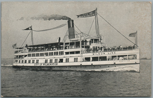 STEAMSHIP CITY OF WILMINGTON VINTAGE POSTCARD