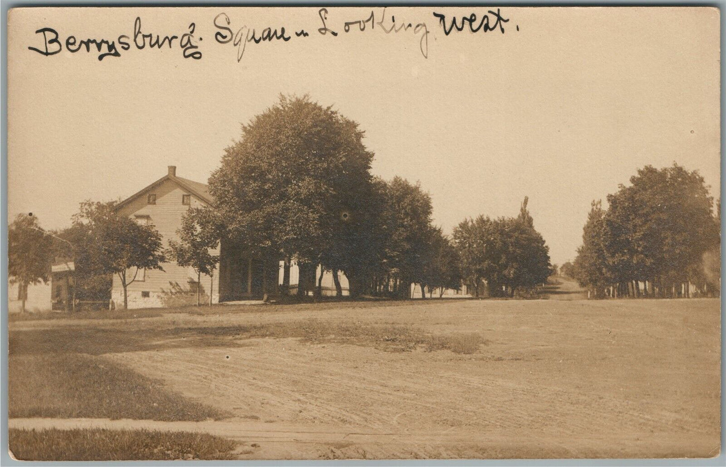 BERRYSBURG PA SQUARE ANTIQUE REAL PHOTO POSTCARD RPPC