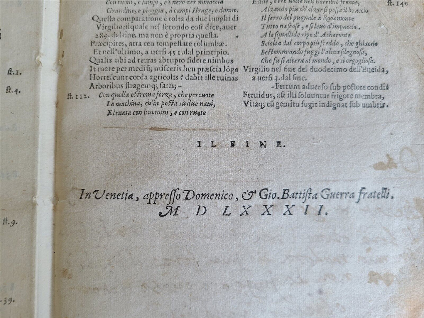 1583 ORLANDO FURIOSO by Ludovico ARIOSTO STRIKINGLY ILLUSTRATED antique vellum