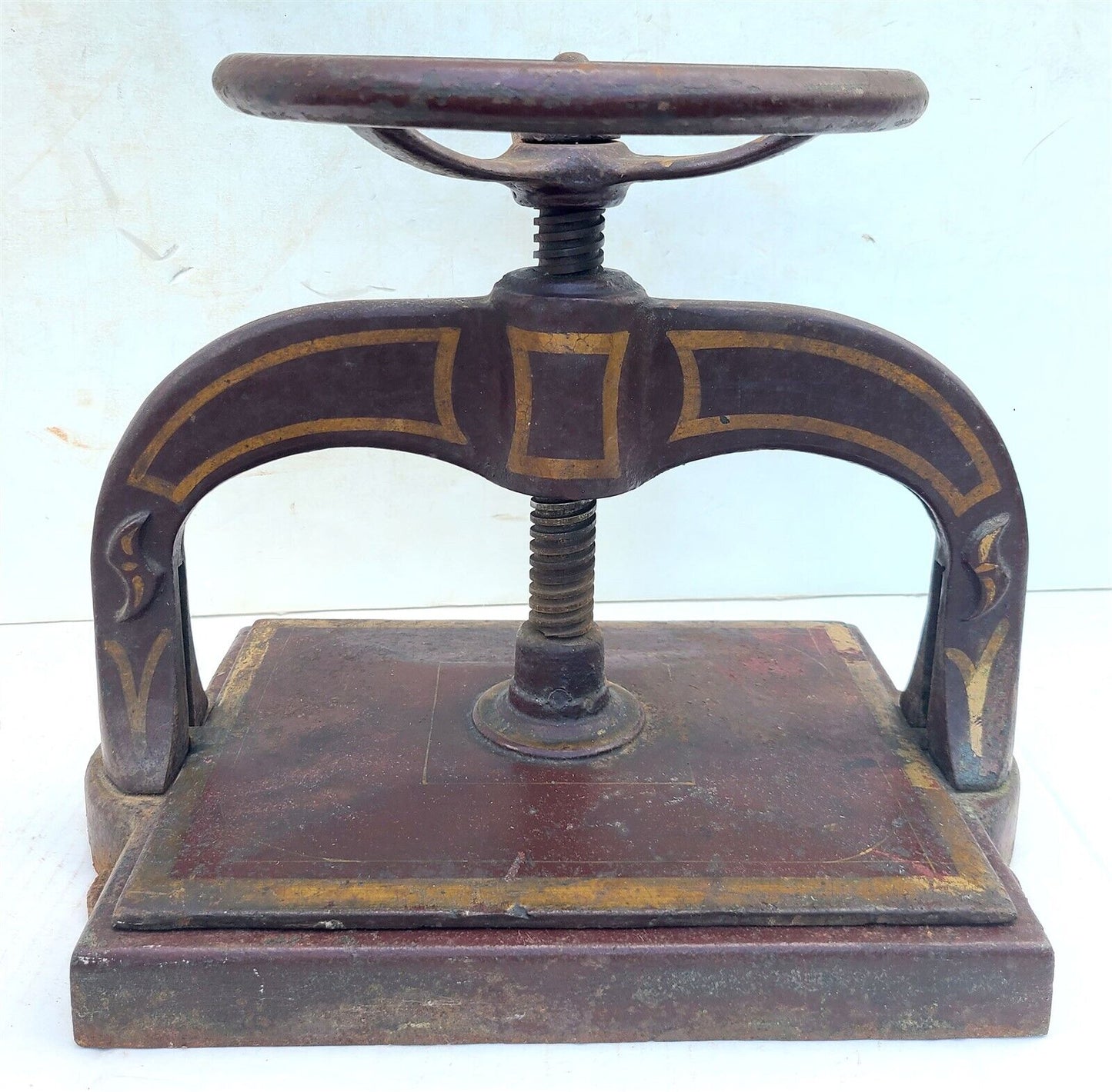 CAST IRON BOOK PRESS antique BOOKBINDING VICTORIAN 19th century