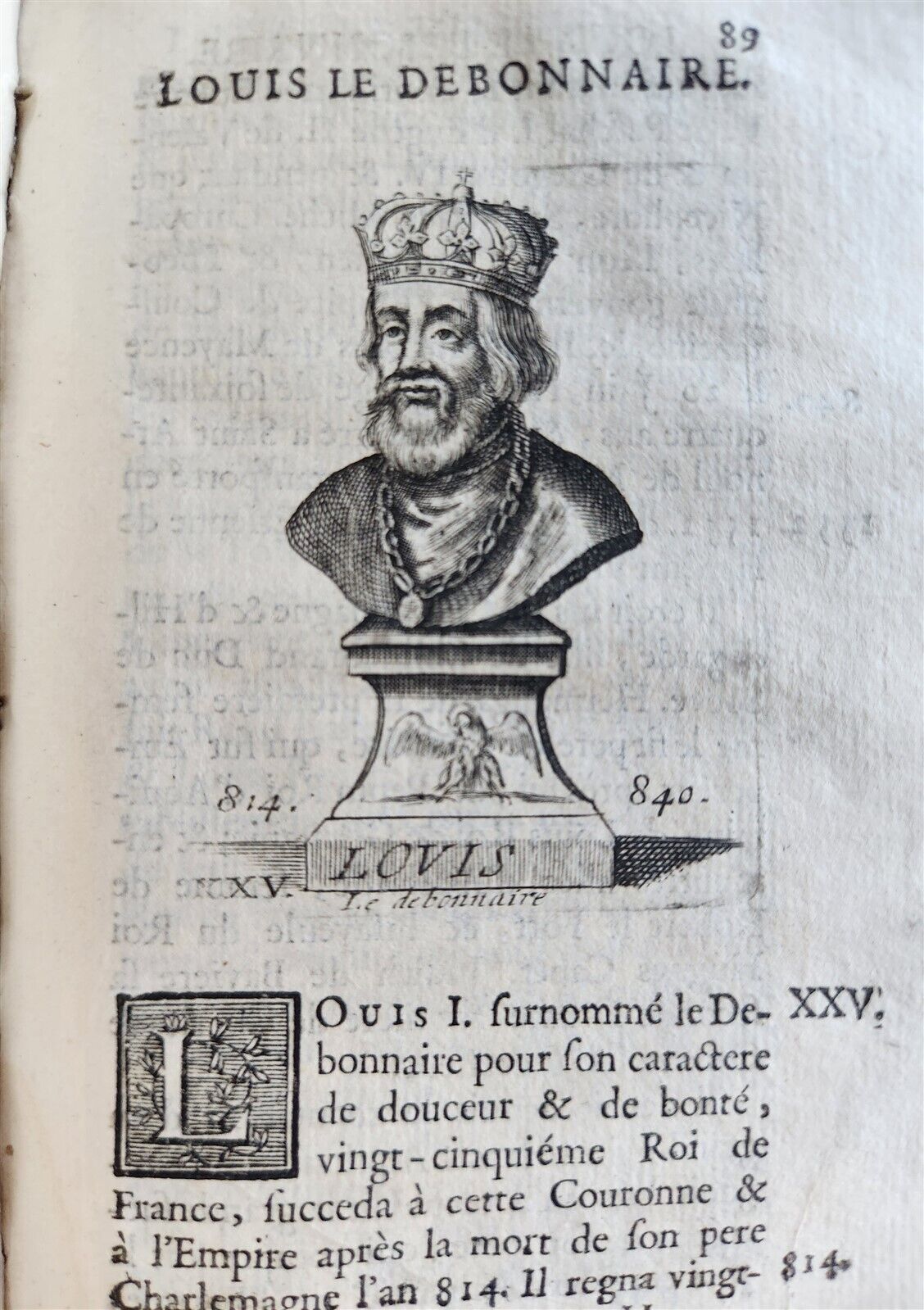 1726 HISTORY of FRANCE ILLUSTRATED w/ PORTRAITS of FRENCH KINGS S antique