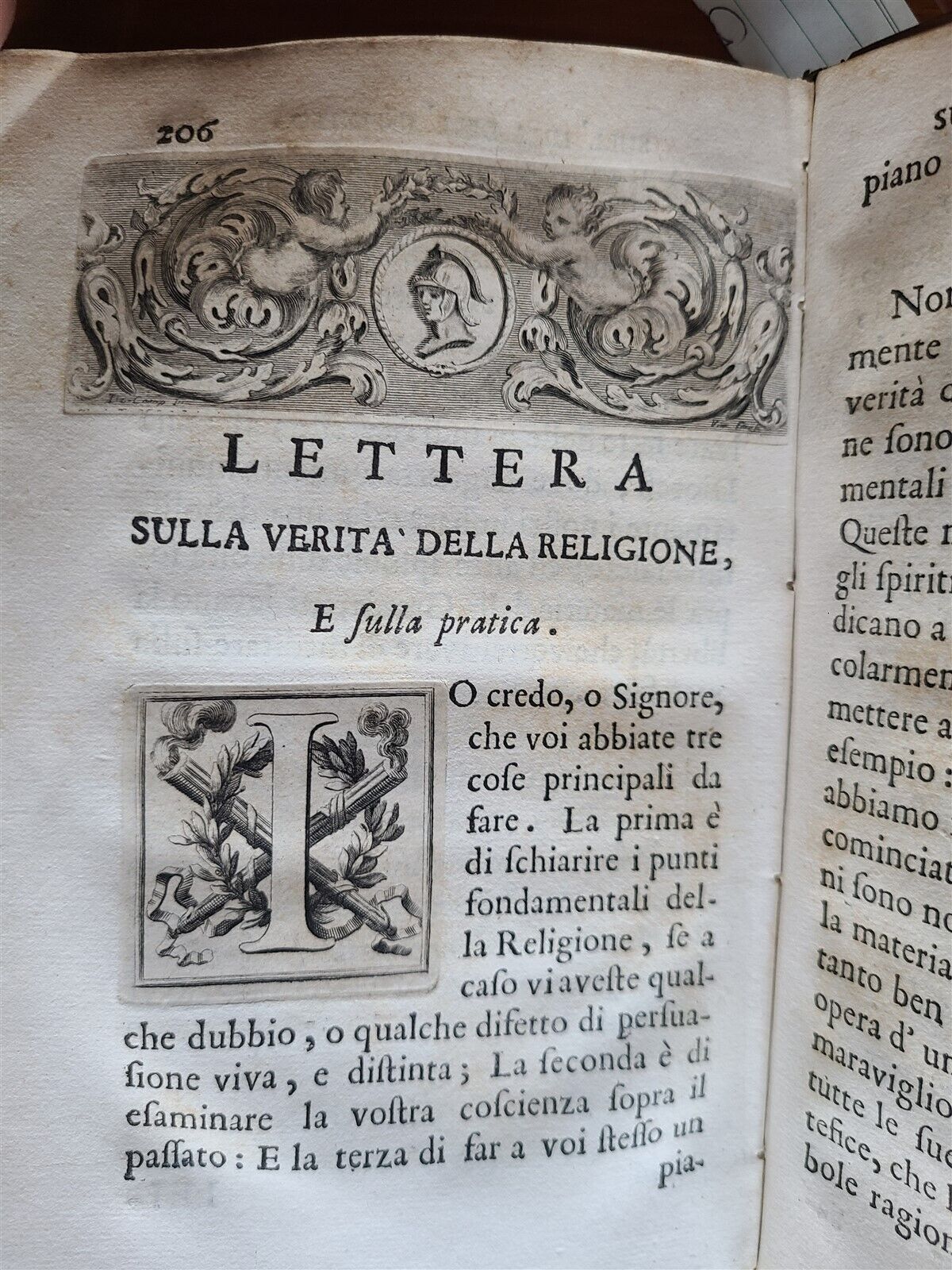 1721 LETTERE DI RELIGIONE e DI METAFISICA FRANCESCO di SALIGNAC antique VELLUM