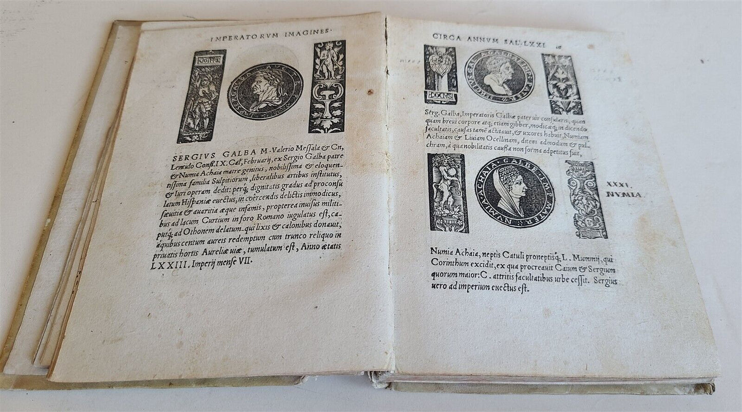 1535 ROMAN EMPERORS PORTRAITS ILLUSTRATED Imperatorum et Caesarum Vitae antique