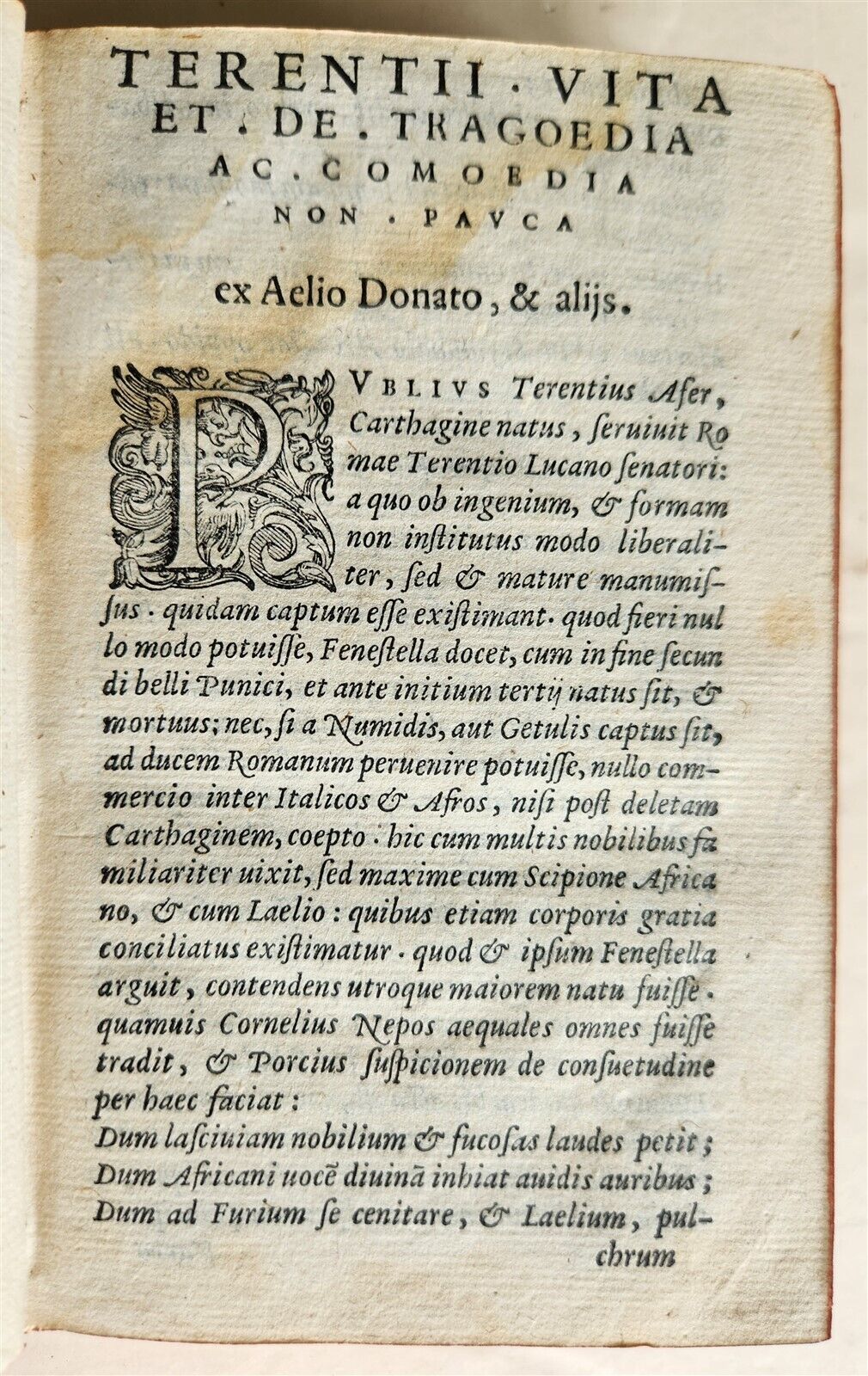 1575 ALDINE PRESS TERENTIUS AFER antique 16th CENTURY TERENCE