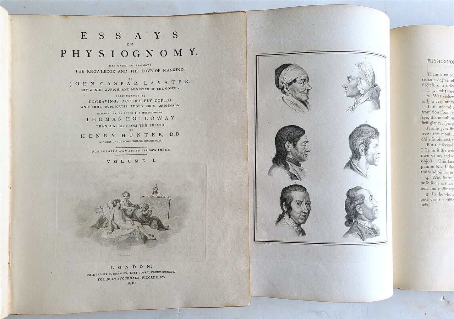 1798 PHYSIOGNOMY Johann LAVATER 5 VOLUMES antique ILLUSTRATED FOLIO in ENGLISH