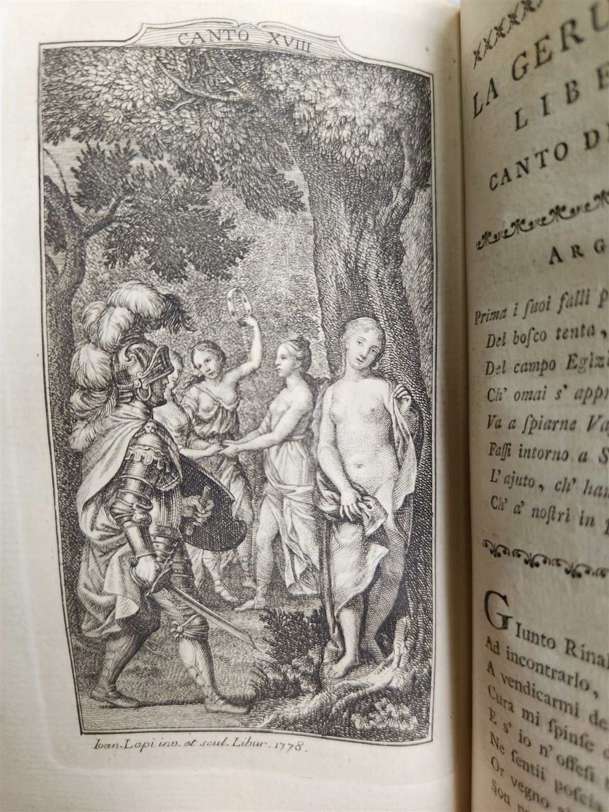 1778 Gerusalemme liberata by TORQUATO TASSO antique ILLUSTRATED 2 volumes