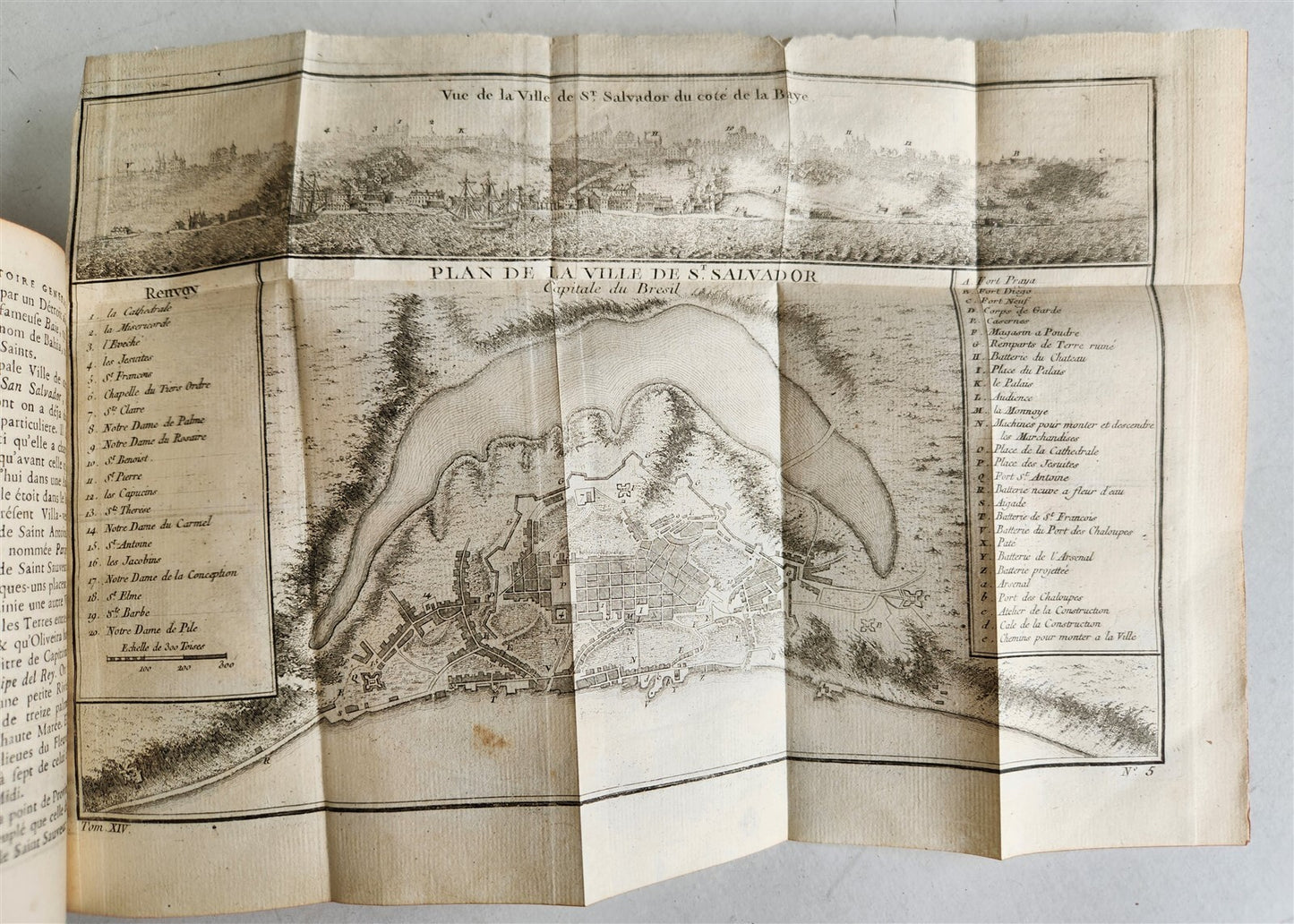 1758 HISTOIRE des VOYAGES antique vol.54 illustrated BRAZIL SAN SALVADOR GUYANA