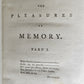 1801 PLEASURES of MEMORY & OTHER POEMS antique AMERICANA poetry ILLUSTRATED