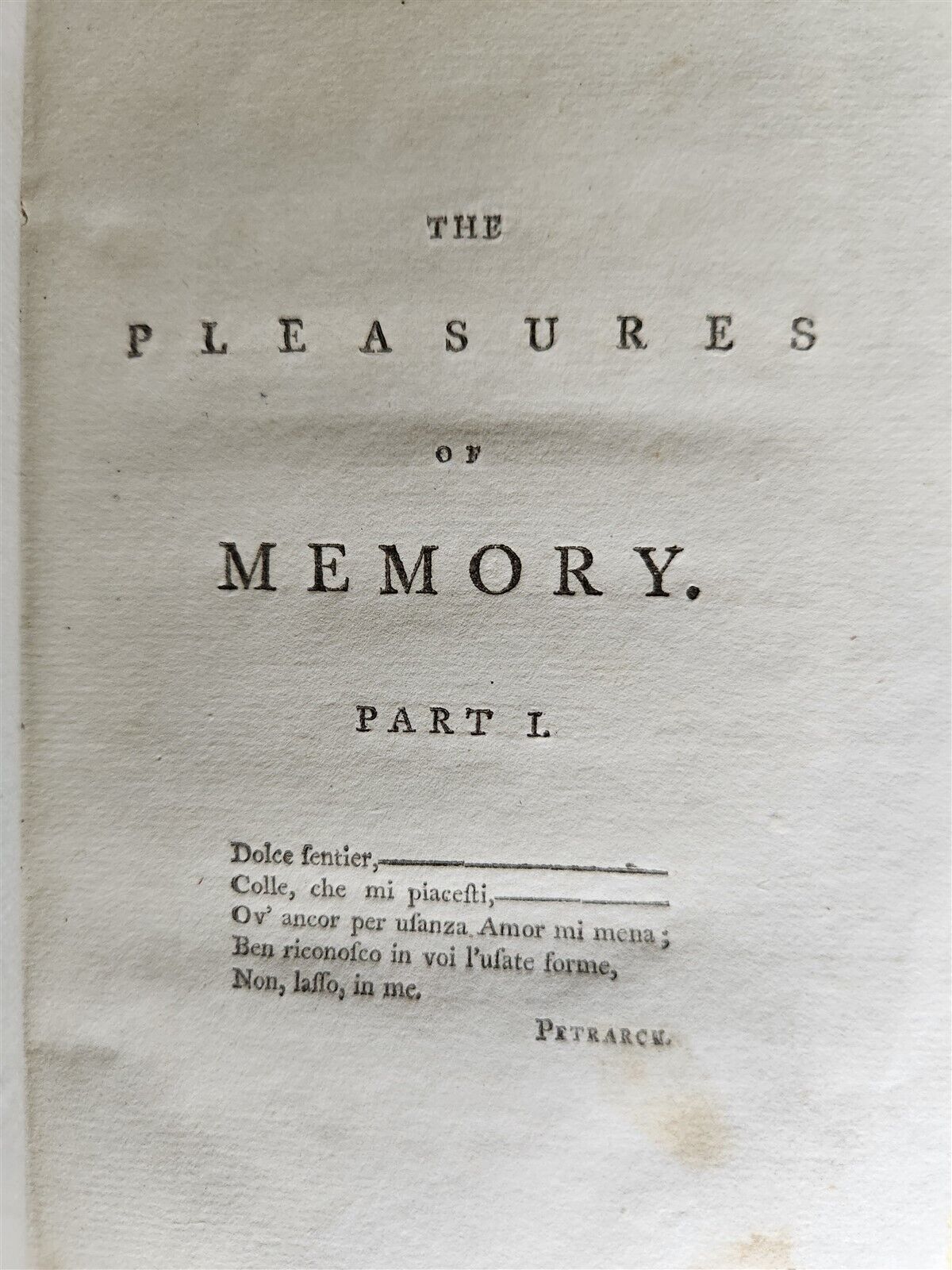 1801 PLEASURES of MEMORY & OTHER POEMS antique AMERICANA poetry ILLUSTRATED