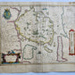 1640 DENMARK FUN FUNEN MAP by WILLEM BLAEU antique AUTHENTIC