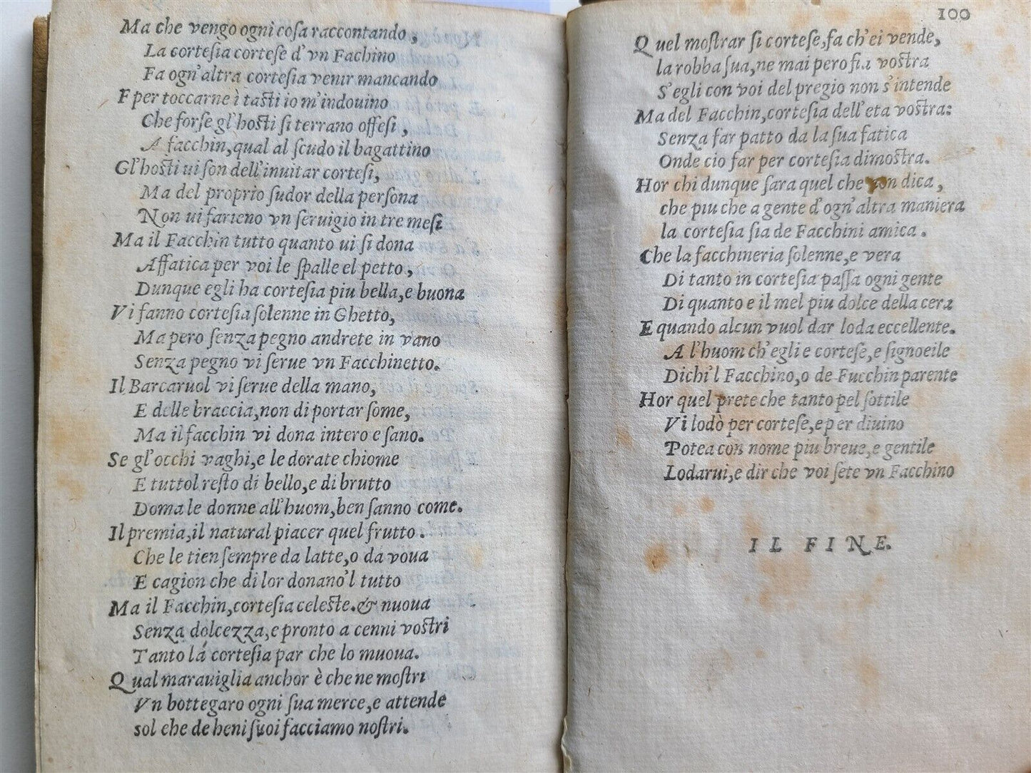 1566 SATIRICAL POETRY of ANDREA DA BERGAMO antique in ITALIAN