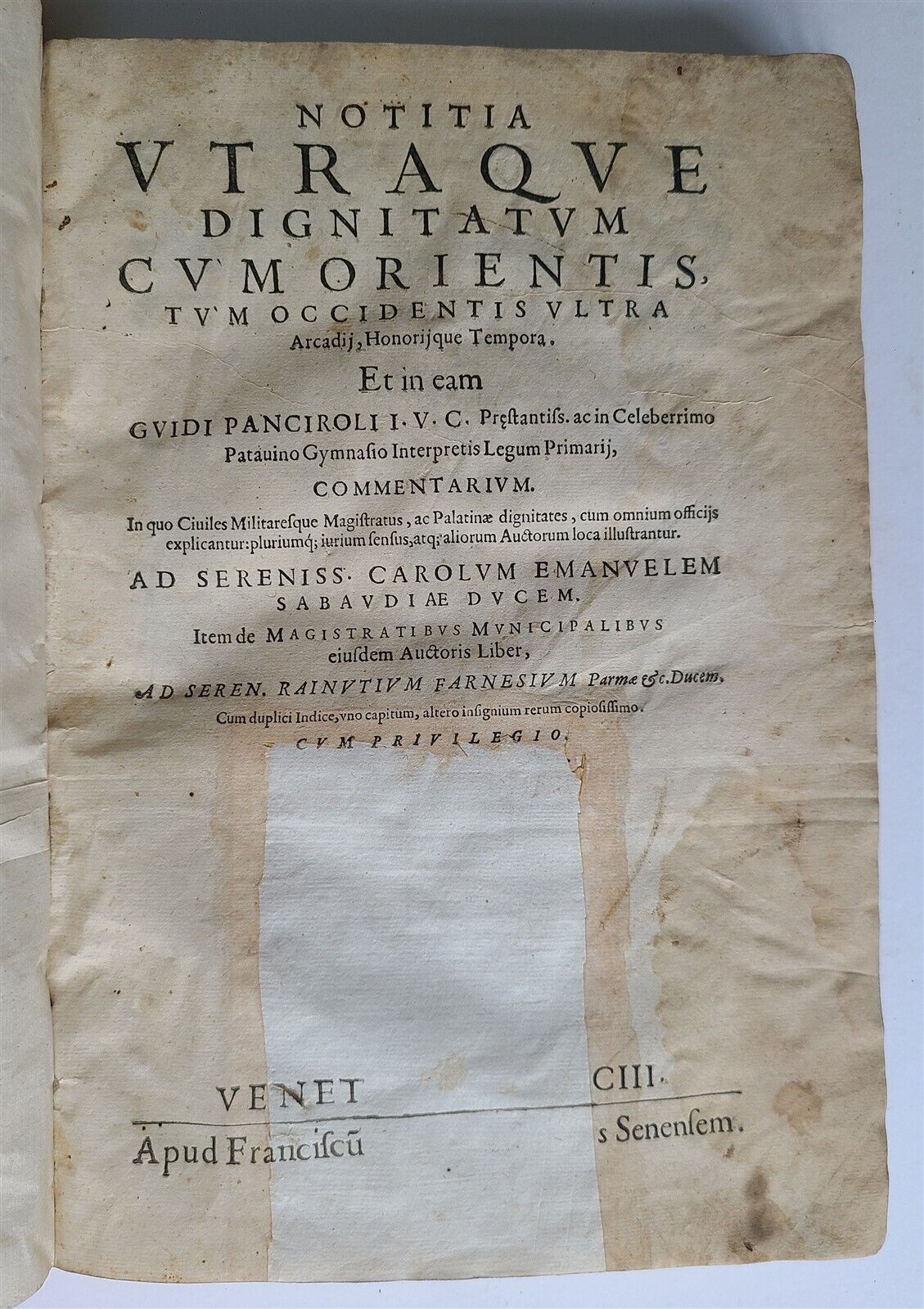 1593 NOTITIA UTRAQUE by Guido PANCIROLI FULLY ILLUSTRATED antique VELLUM 16th C.