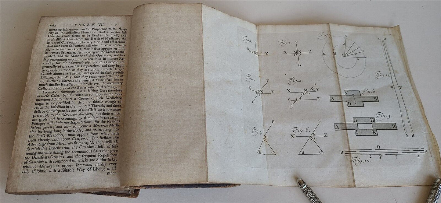 1728 MEDICINA STATICA aphorisms of Sanctorius by John Quincy antique in ENGLISH