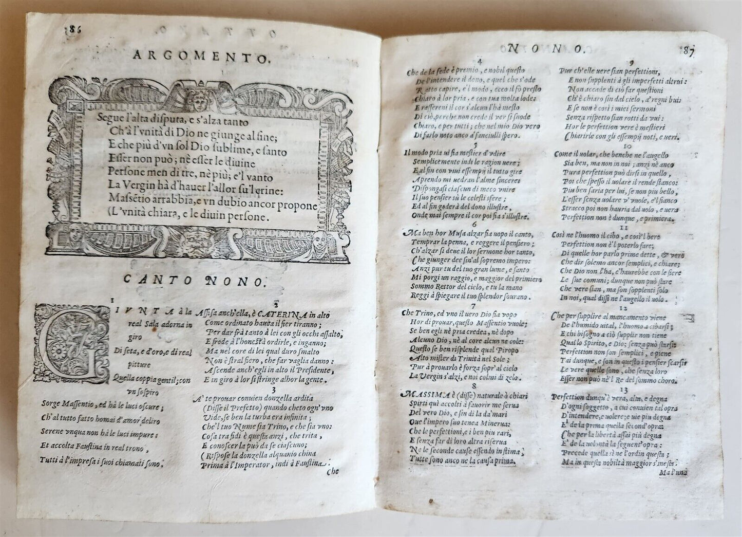 1595 CATERINA (of SPAIN) MARTIRIZATA POEMA SACRO antique VELLUM POETRY 16th CENT