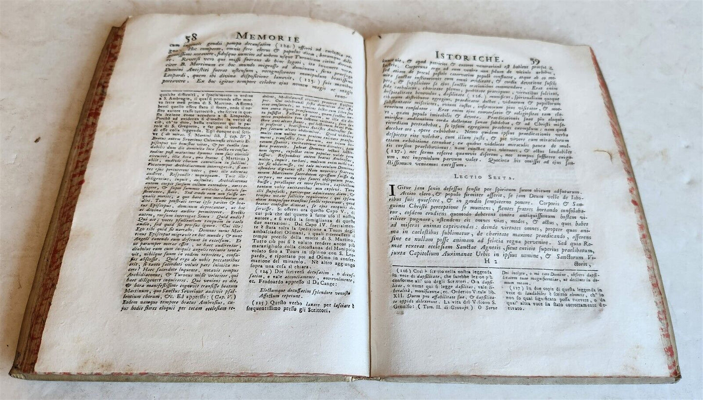 1755 MEMORIE DI SAN LEOPARDO da DOMENICO PANNELLI antique VELLUM BINDING