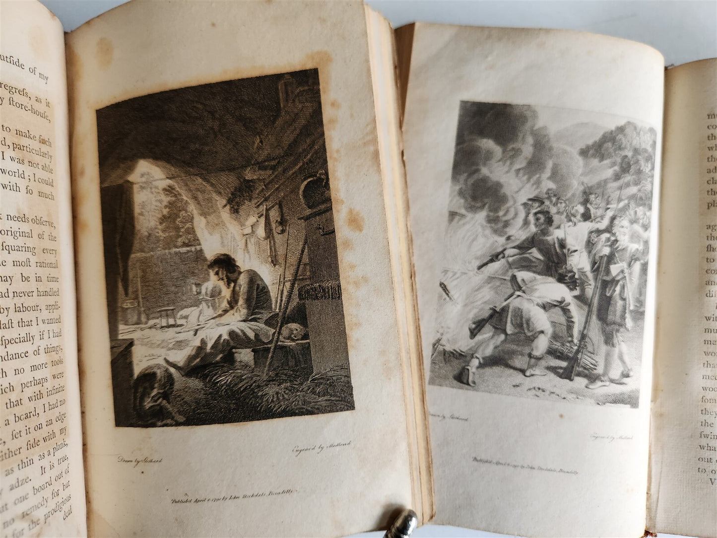 1790 FARTHER ADVENTURES of ROBINSON CRUSOE antique 2 VOLUMES ILLUSTRATED rare