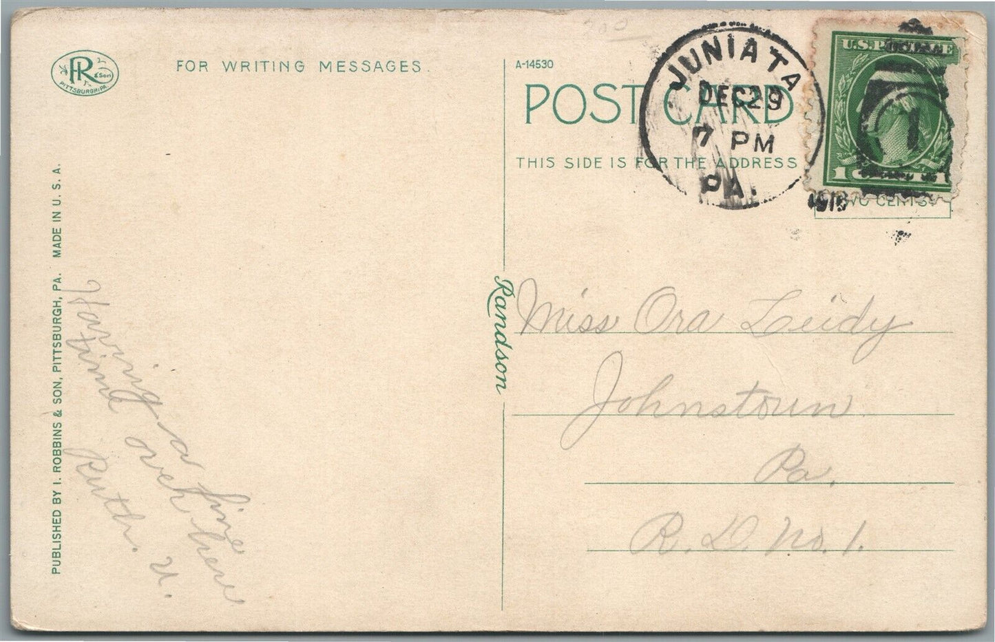 ALTOONA PA RAILROAD STATION RAILWAY DEPOT ANTIQUE POSTCARD